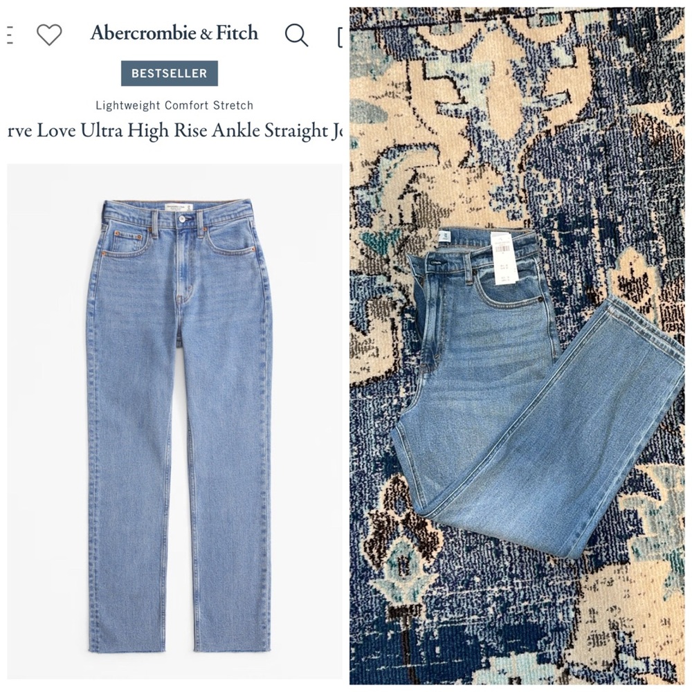 Abercrombie & Fitch - The Ankle Straight Ultra High Rise 
Brand New